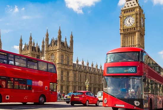 big ben and double decker buses